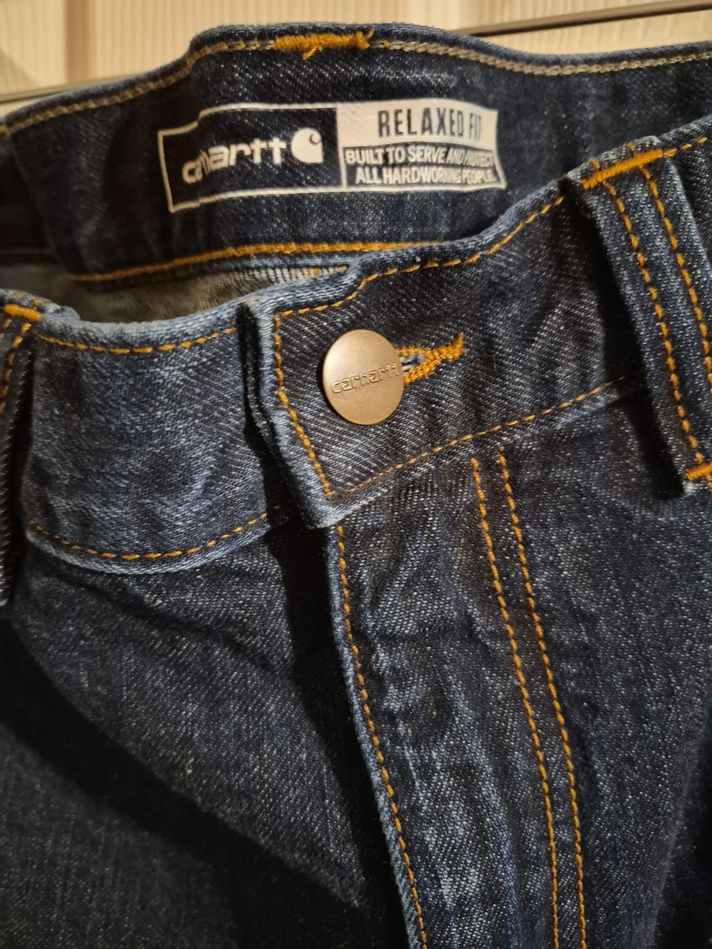 Carhartt Men's Dark Blue Relaxed Fit Jeans